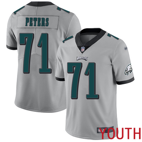 Youth Philadelphia Eagles #71 Jason Peters Limited Silver Inverted Legend NFL Jersey Football->youth nfl jersey->Youth Jersey